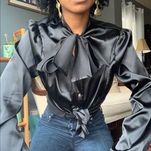 Vintage Inspired Pussy Bow Blouse